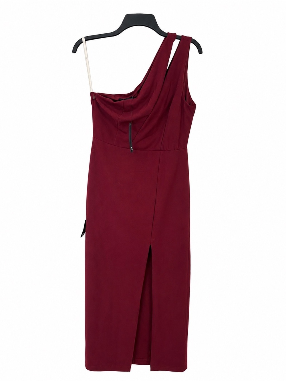 Lulu's Wine One-Shoulder Midi Dress